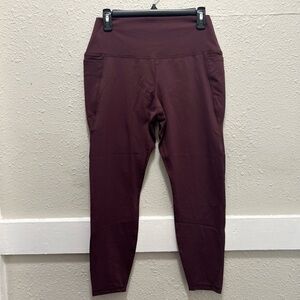 Spyder Maroon 7/8 Leggings with Phone Side Pockets Large